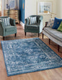 Navy Blue 5' 1 x 8' Sumter Rectangle Area Rug Contemporary Durable Easy Clean Carpet for Bedrooms, Living Areas, Dining, Office, Dorms for Sale at Rug Engine