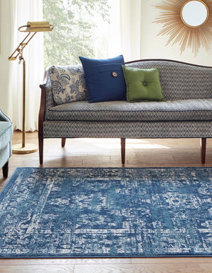 Navy Blue 5' 1 x 8' Sumter Rectangle Area Rug Contemporary Durable Easy Clean Carpet for Bedrooms, Living Areas, Dining, Office, Dorms for Sale at Rug Engine