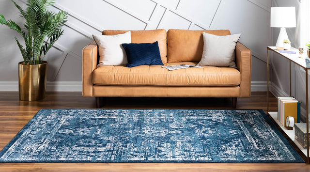 Navy Blue 8' x 10' Sumter Rectangle Area Rug Contemporary Durable Easy Clean Carpet for Bedrooms, Living Areas, Dining, Office, Dorms for Sale at Rug Engine