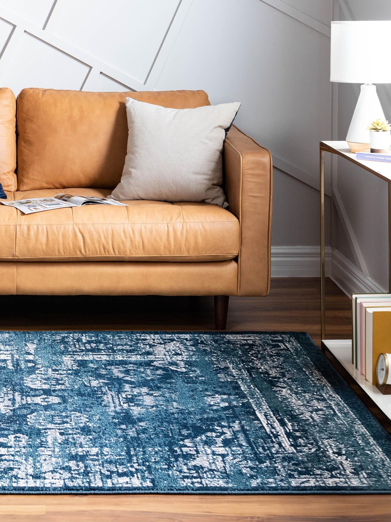 Navy Blue 5' 1 x 8' Sumter Rectangle Area Rug Contemporary Durable Easy Clean Carpet for Bedrooms, Living Areas, Dining, Office, Dorms for Sale at Rug Engine