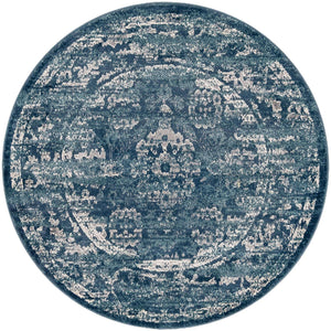 Navy Blue 5' 1 x 5' 1 Sumter Round Area Rug Contemporary Durable Easy Clean Carpet for Bedrooms, Living Areas, Dining, Office, Dorms for Sale at Rug Engine