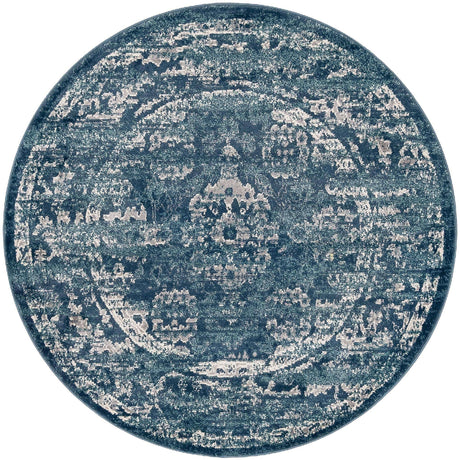 Navy Blue 5' 1 x 5' 1 Sumter Round Area Rug Contemporary Durable Easy Clean Carpet for Bedrooms, Living Areas, Dining, Office, Dorms for Sale at Rug Engine