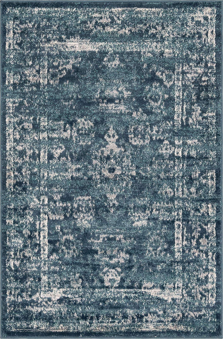 Navy Blue 4' 1 x 6' 1 Sumter Rectangle Area Rug Contemporary Durable Easy Clean Carpet for Bedrooms, Living Areas, Dining, Office, Dorms for Sale at Rug Engine