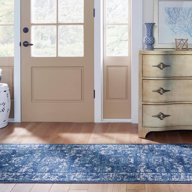 Navy Blue 2' 7 x 10' Sumter Runner Area Rug Contemporary Durable Easy Clean Carpet for Bedrooms, Living Areas, Dining, Office, Dorms for Sale at Rug Engine