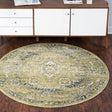 Green 5' 1 x 5' 1 Sumter Round Area Rug Contemporary Durable Easy Clean Carpet for Bedrooms, Living Areas, Dining, Office, Dorms for Sale at Rug Engine