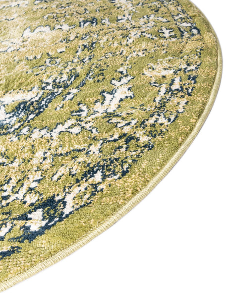 Green 5' 1 x 5' 1 Sumter Round Area Rug Contemporary Durable Easy Clean Carpet for Bedrooms, Living Areas, Dining, Office, Dorms for Sale at Rug Engine