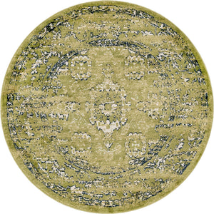 Green 5' 1 x 5' 1 Sumter Round Area Rug Contemporary Durable Easy Clean Carpet for Bedrooms, Living Areas, Dining, Office, Dorms for Sale at Rug Engine