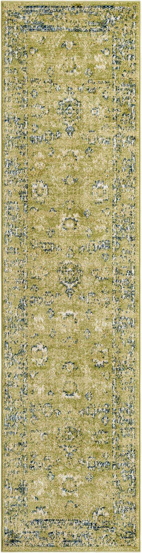 Green 2' 7 x 10' Sumter Runner Area Rug Contemporary Durable Easy Clean Carpet for Bedrooms, Living Areas, Dining, Office, Dorms for Sale at Rug Engine