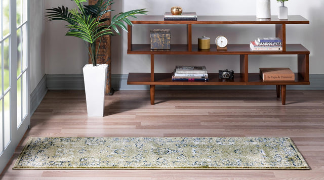 Green 2' 7 x 10' Sumter Runner Area Rug Contemporary Durable Easy Clean Carpet for Bedrooms, Living Areas, Dining, Office, Dorms for Sale at Rug Engine