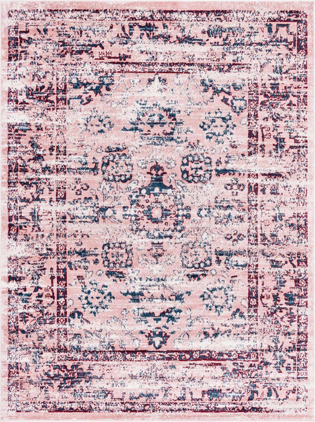 Pink 9' x 12' Sumter Rectangle Area Rug Contemporary Durable Easy Clean Carpet for Bedrooms, Living Areas, Dining, Office, Dorms for Sale at Rug Engine