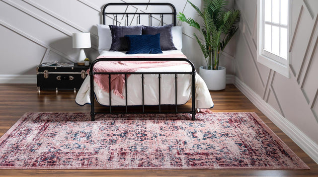Pink 9' x 12' Sumter Rectangle Area Rug Contemporary Durable Easy Clean Carpet for Bedrooms, Living Areas, Dining, Office, Dorms for Sale at Rug Engine