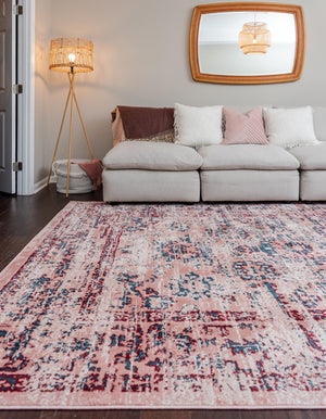 Pink 5' 1 x 8' Sumter Rectangle Area Rug Contemporary Durable Easy Clean Carpet for Bedrooms, Living Areas, Dining, Office, Dorms for Sale at Rug Engine