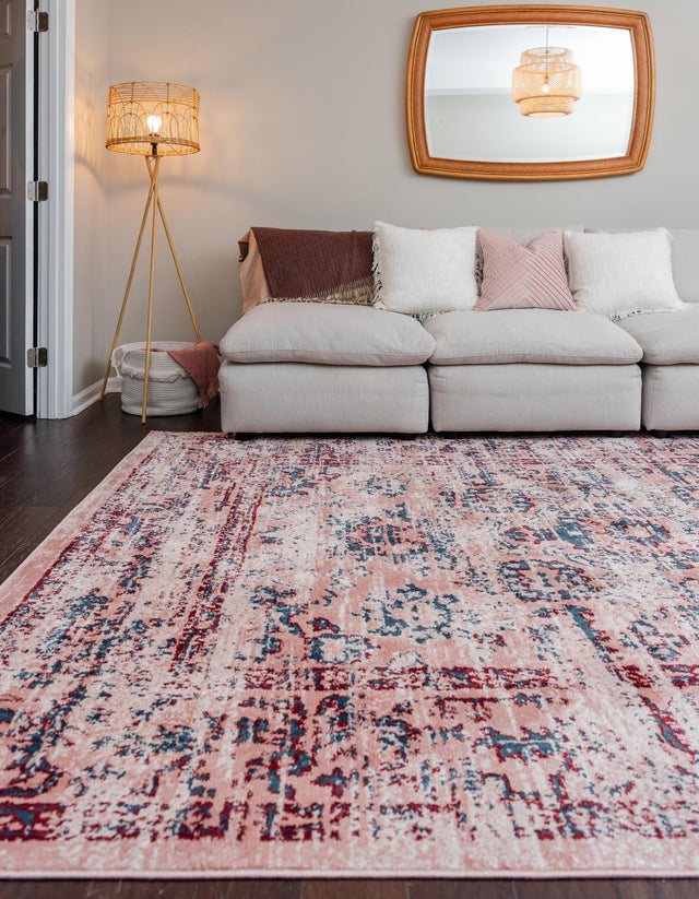 Pink 5' 1 x 8' Sumter Rectangle Area Rug Contemporary Durable Easy Clean Carpet for Bedrooms, Living Areas, Dining, Office, Dorms for Sale at Rug Engine