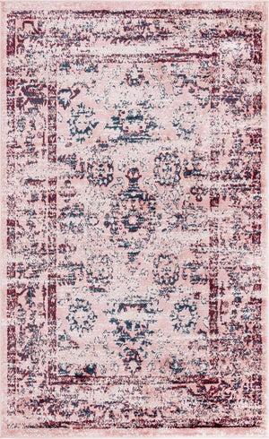 Pink 5' 1 x 8' Sumter Rectangle Area Rug Contemporary Durable Easy Clean Carpet for Bedrooms, Living Areas, Dining, Office, Dorms for Sale at Rug Engine