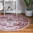 Pink 5' 1 x 5' 1 Sumter Round Area Rug Contemporary Durable Easy Clean Carpet for Bedrooms, Living Areas, Dining, Office, Dorms for Sale at Rug Engine