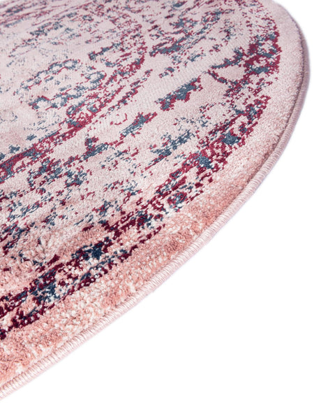 Pink 5' 1 x 5' 1 Sumter Round Area Rug Contemporary Durable Easy Clean Carpet for Bedrooms, Living Areas, Dining, Office, Dorms for Sale at Rug Engine