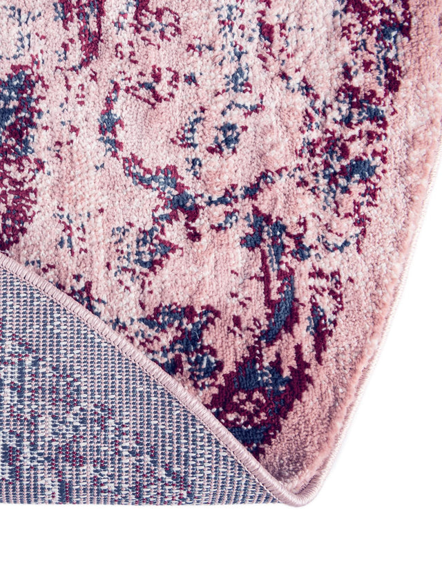 Pink 5' 1 x 5' 1 Sumter Round Area Rug Contemporary Durable Easy Clean Carpet for Bedrooms, Living Areas, Dining, Office, Dorms for Sale at Rug Engine