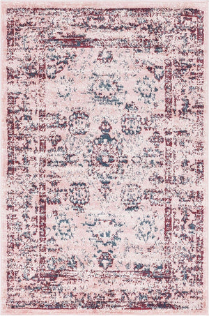 Pink 4' 1 x 6' 1 Sumter Rectangle Area Rug Contemporary Durable Easy Clean Carpet for Bedrooms, Living Areas, Dining, Office, Dorms for Sale at Rug Engine