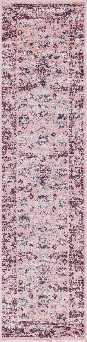 Pink 2' 7 x 10' Sumter Runner Area Rug Contemporary Durable Easy Clean Carpet for Bedrooms, Living Areas, Dining, Office, Dorms for Sale at Rug Engine