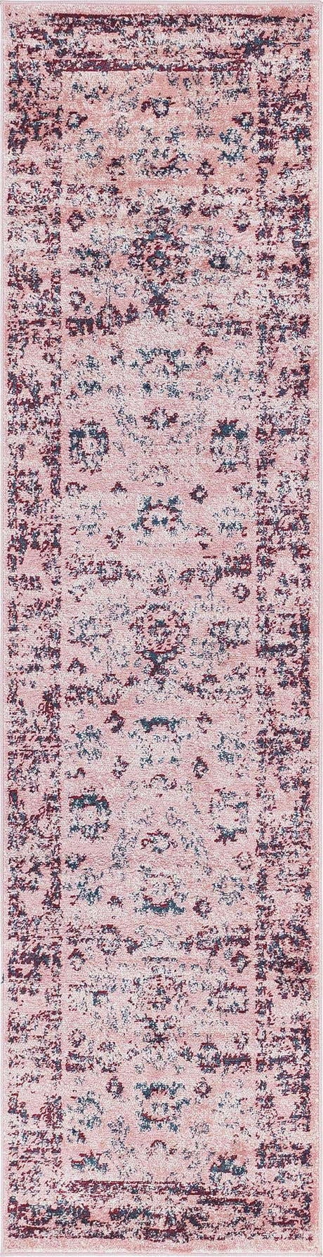 Pink 2' 7 x 10' Sumter Runner Area Rug Contemporary Durable Easy Clean Carpet for Bedrooms, Living Areas, Dining, Office, Dorms for Sale at Rug Engine