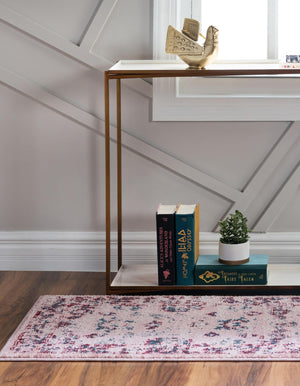 Pink 2' x 6' 1 Sumter Runner Area Rug Contemporary Durable Easy Clean Carpet for Bedrooms, Living Areas, Dining, Office, Dorms for Sale at Rug Engine