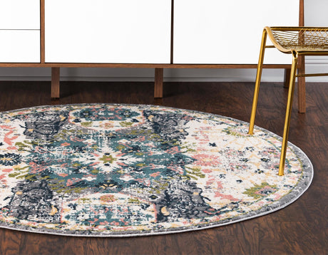 Ivory 4' 1 x 4' 1 Sumter Round Area Rug Contemporary Durable Easy Clean Carpet for Bedrooms, Living Areas, Dining, Office, Dorms for Sale at Rug Engine