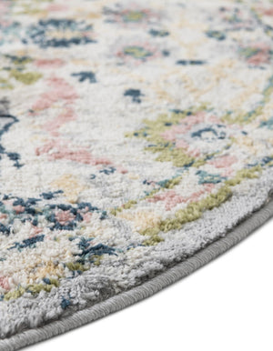 Ivory 4' 1 x 4' 1 Sumter Round Area Rug Contemporary Durable Easy Clean Carpet for Bedrooms, Living Areas, Dining, Office, Dorms for Sale at Rug Engine