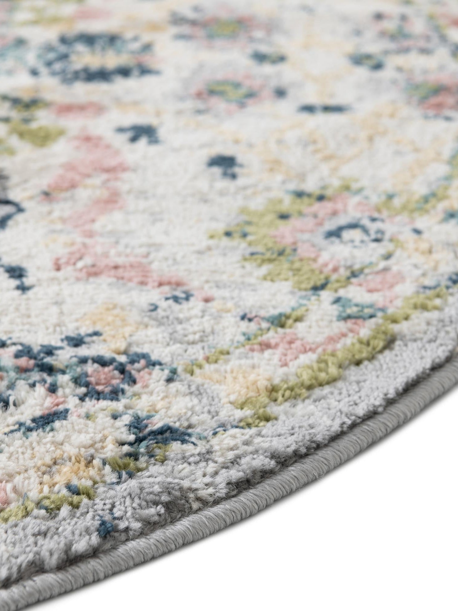 Ivory 5' 1 x 5' 1 Sumter Round Area Rug Contemporary Durable Easy Clean Carpet for Bedrooms, Living Areas, Dining, Office, Dorms for Sale at Rug Engine