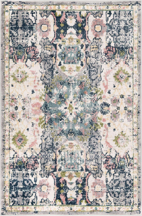 Ivory 4' 1 x 6' 1 Sumter Rectangle Area Rug Contemporary Durable Easy Clean Carpet for Bedrooms, Living Areas, Dining, Office, Dorms for Sale at Rug Engine