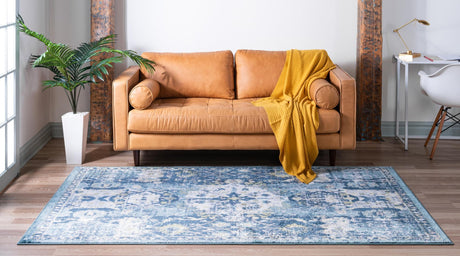 Navy Blue 4' 1 x 6' 1 Sumter Rectangle Area Rug Contemporary Durable Easy Clean Carpet for Bedrooms, Living Areas, Dining, Office, Dorms for Sale at Rug Engine