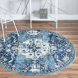 Navy Blue 5' 1 x 5' 1 Sumter Round Area Rug Contemporary Durable Easy Clean Carpet for Bedrooms, Living Areas, Dining, Office, Dorms for Sale at Rug Engine