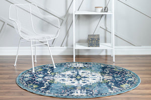 Navy Blue 5' 1 x 5' 1 Sumter Round Area Rug Contemporary Durable Easy Clean Carpet for Bedrooms, Living Areas, Dining, Office, Dorms for Sale at Rug Engine