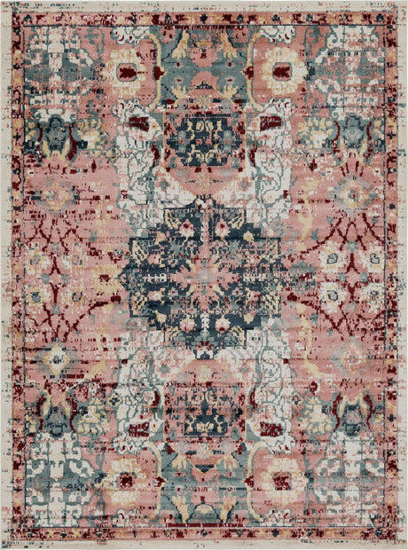 Pink 9' x 12' Sumter Rectangle Area Rug Contemporary Durable Easy Clean Carpet for Bedrooms, Living Areas, Dining, Office, Dorms for Sale at Rug Engine