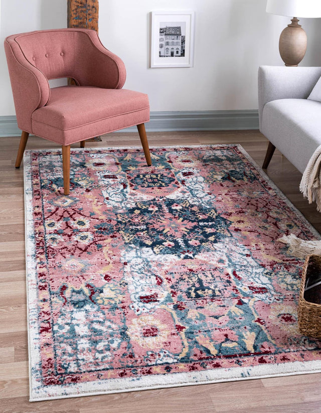Pink 9' x 12' Sumter Rectangle Area Rug Contemporary Durable Easy Clean Carpet for Bedrooms, Living Areas, Dining, Office, Dorms for Sale at Rug Engine