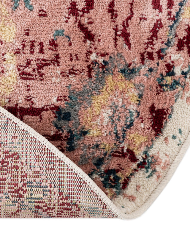 Pink 6' 1 x 6' 1 Sumter Round Area Rug Contemporary Durable Easy Clean Carpet for Bedrooms, Living Areas, Dining, Office, Dorms for Sale at Rug Engine
