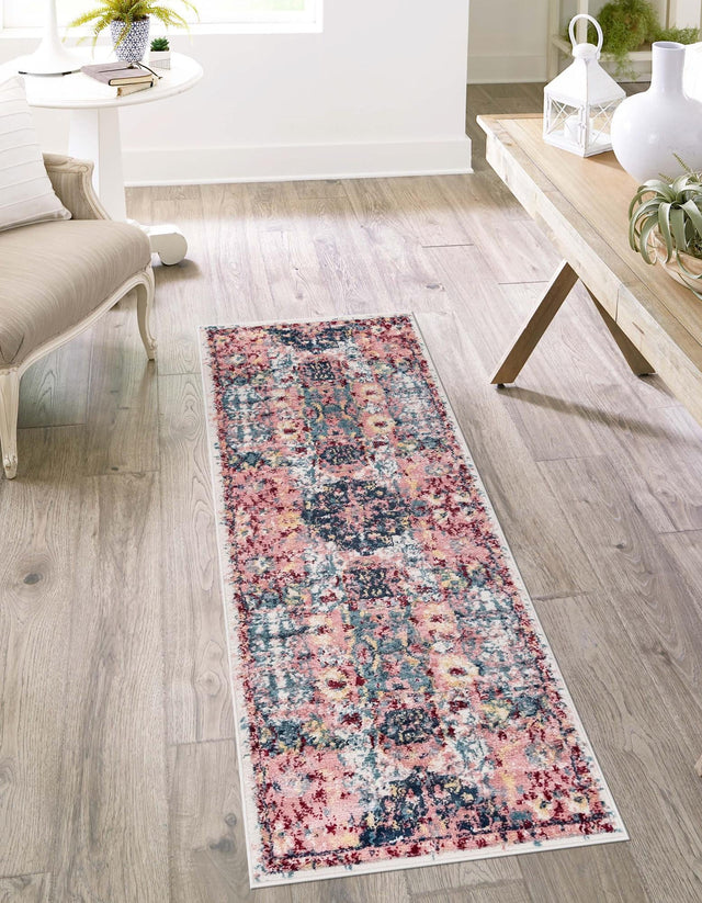 Pink 2' 6 x 13' 1 Sumter Runner Area Rug Contemporary Durable Easy Clean Carpet for Bedrooms, Living Areas, Dining, Office, Dorms for Sale at Rug Engine