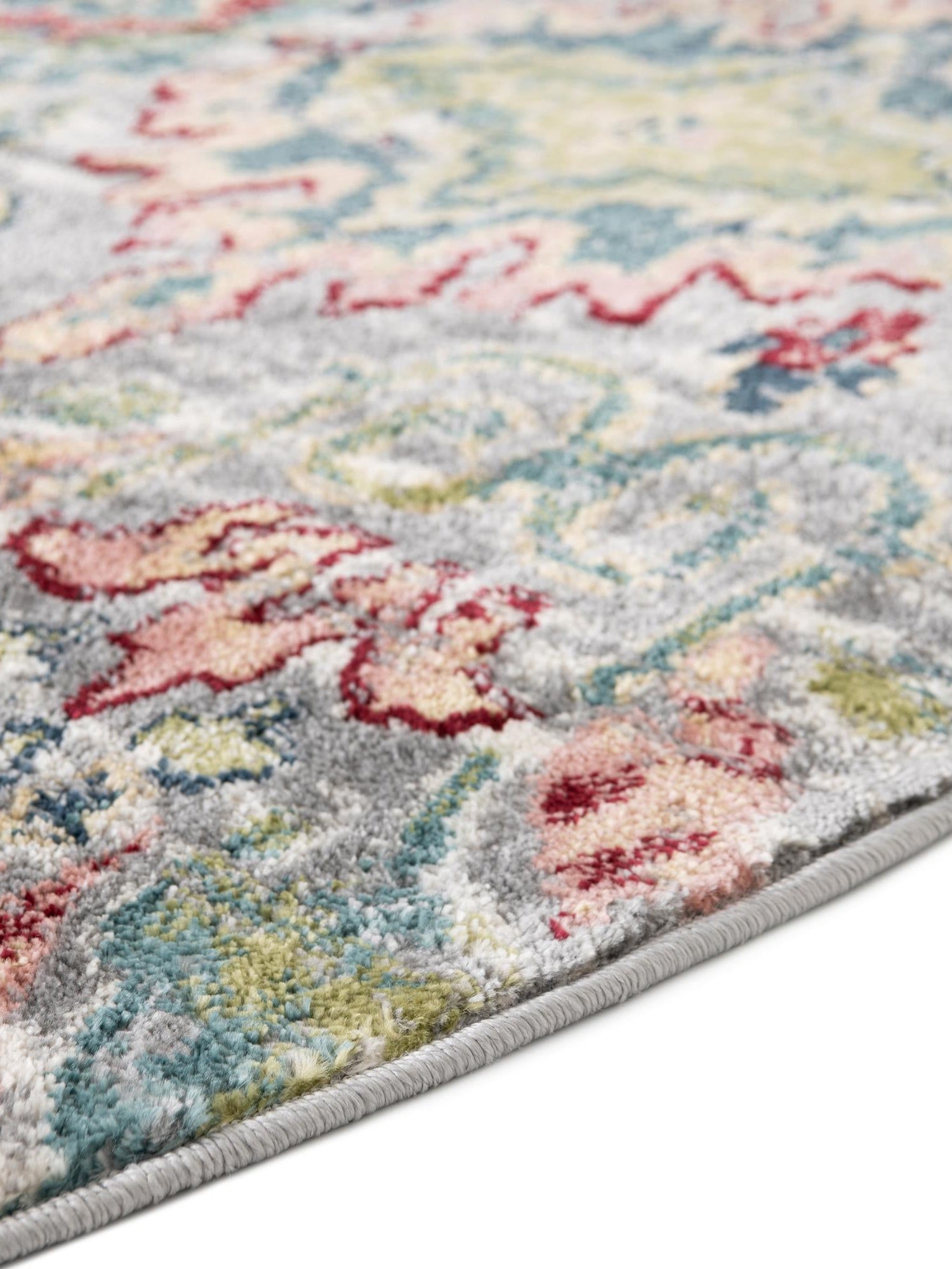 Multicolor 8' x 8' Sumter Round Area Rug Contemporary Durable Easy Clean Carpet for Bedrooms, Living Areas, Dining, Office, Dorms for Sale at Rug Engine