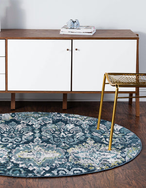 Navy Blue 5' 1 x 5' 1 Sumter Round Area Rug Contemporary Durable Easy Clean Carpet for Bedrooms, Living Areas, Dining, Office, Dorms for Sale at Rug Engine