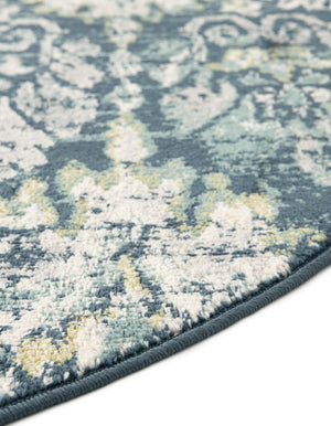Navy Blue 5' 1 x 5' 1 Sumter Round Area Rug Contemporary Durable Easy Clean Carpet for Bedrooms, Living Areas, Dining, Office, Dorms for Sale at Rug Engine