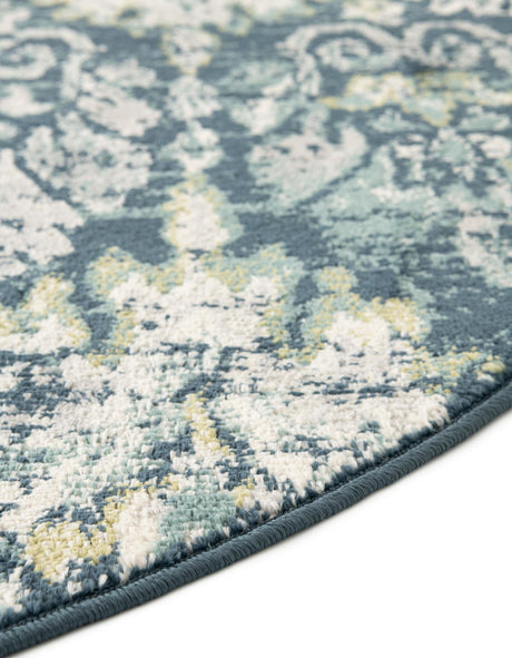 Navy Blue 5' 1 x 5' 1 Sumter Round Area Rug Contemporary Durable Easy Clean Carpet for Bedrooms, Living Areas, Dining, Office, Dorms for Sale at Rug Engine
