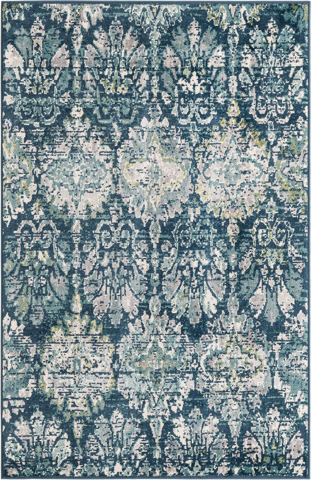 Navy Blue 4' 1 x 6' 1 Sumter Rectangle Area Rug Contemporary Durable Easy Clean Carpet for Bedrooms, Living Areas, Dining, Office, Dorms for Sale at Rug Engine