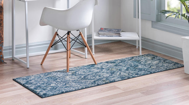 Navy Blue 2' 7 x 10' Sumter Runner Area Rug Contemporary Durable Easy Clean Carpet for Bedrooms, Living Areas, Dining, Office, Dorms for Sale at Rug Engine