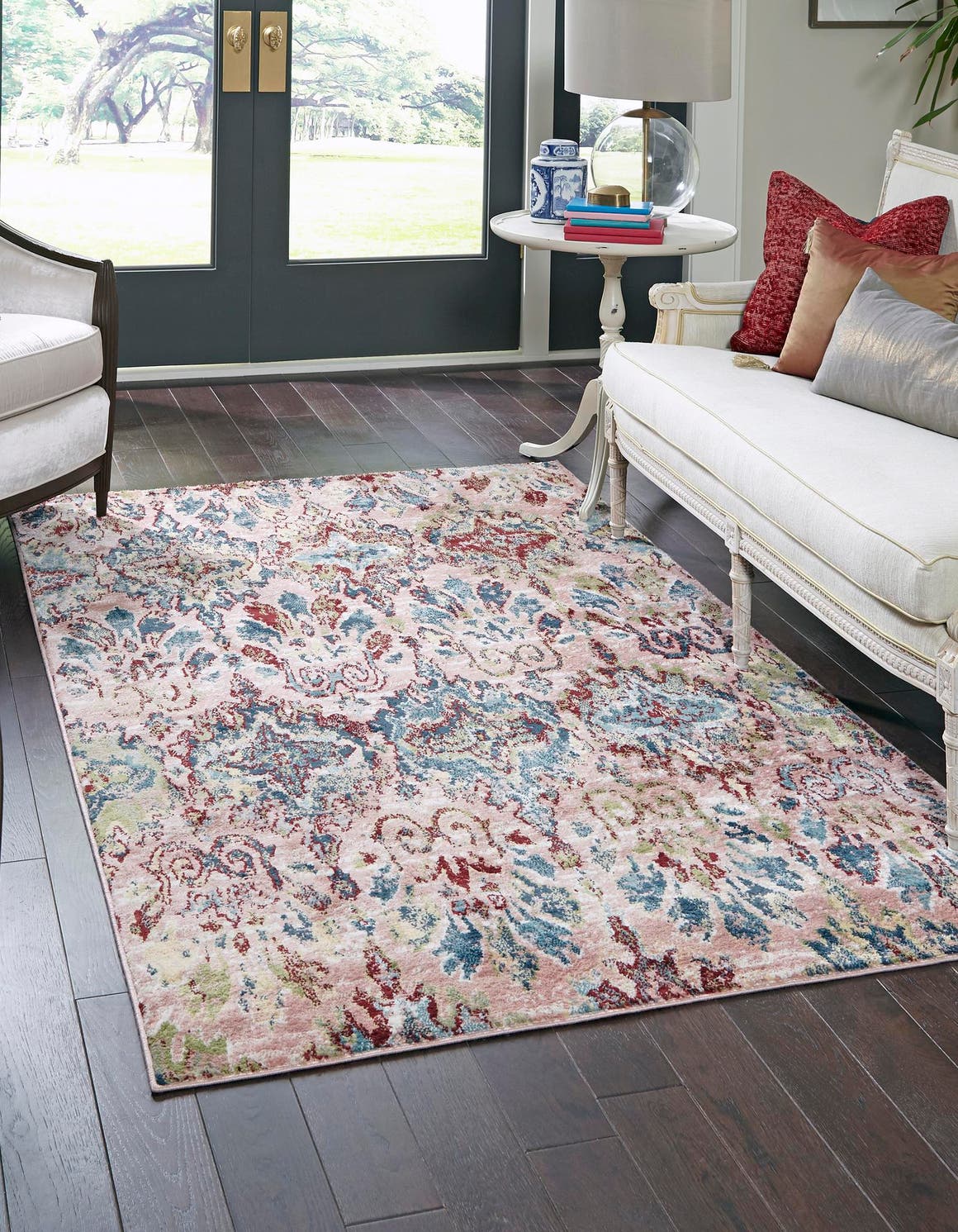 Pink 9' x 12' Sumter Rectangle Area Rug Contemporary Durable Easy Clean Carpet for Bedrooms, Living Areas, Dining, Office, Dorms for Sale at Rug Engine