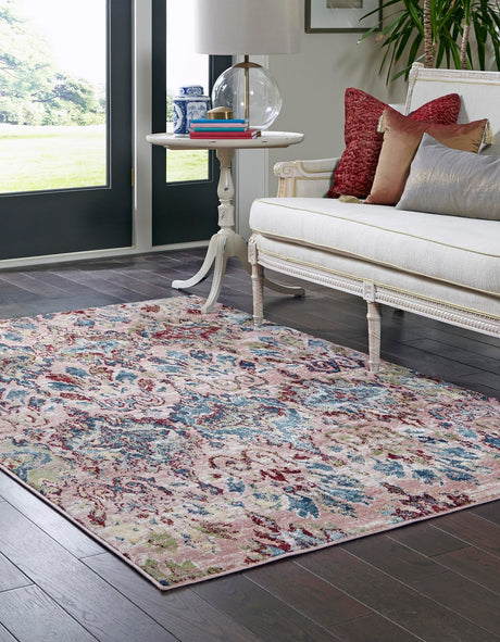 Pink 9' x 12' Sumter Rectangle Area Rug Contemporary Durable Easy Clean Carpet for Bedrooms, Living Areas, Dining, Office, Dorms for Sale at Rug Engine