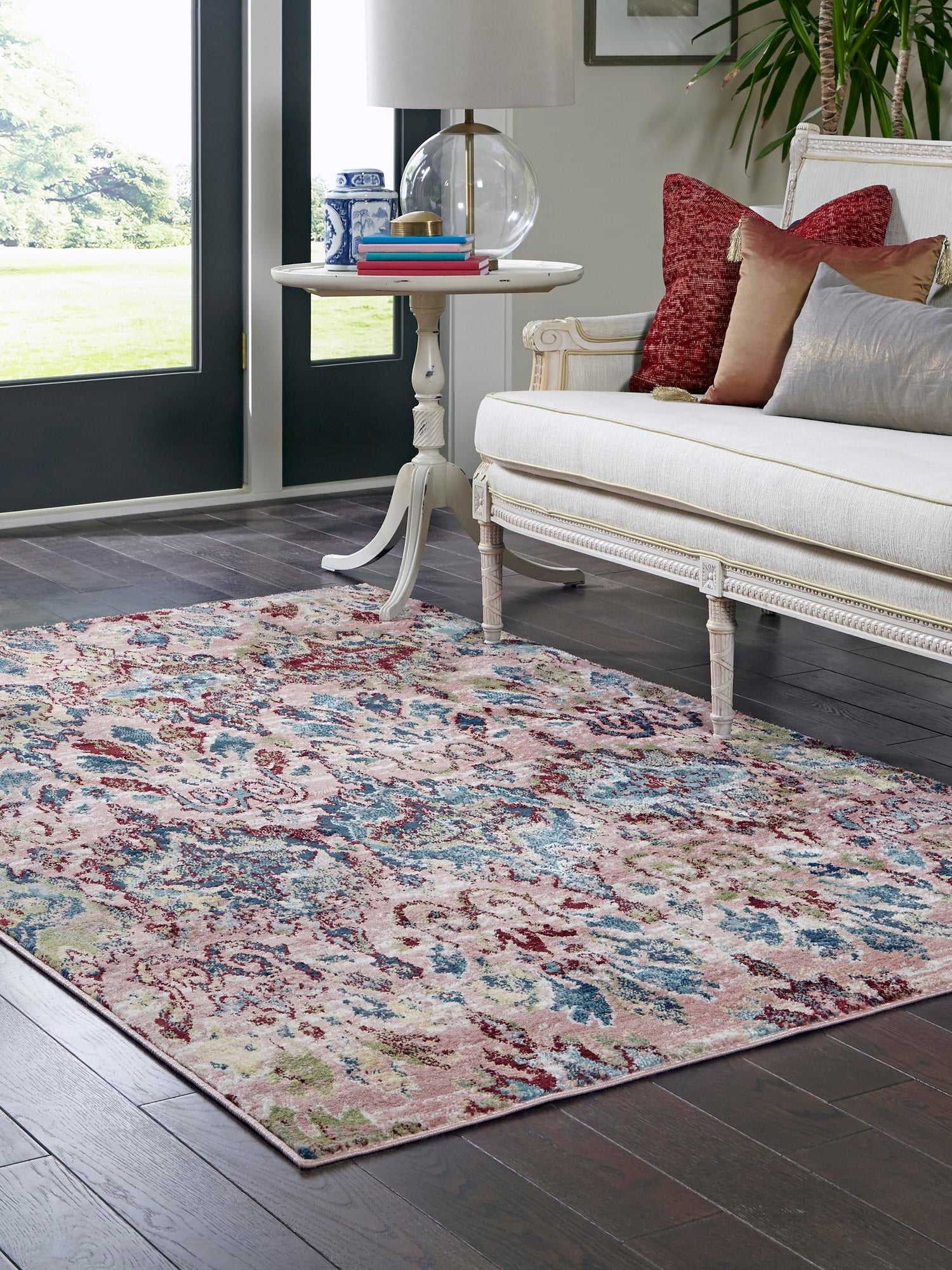 Pink 5' 1 x 8' Sumter Rectangle Area Rug Contemporary Durable Easy Clean Carpet for Bedrooms, Living Areas, Dining, Office, Dorms for Sale at Rug Engine