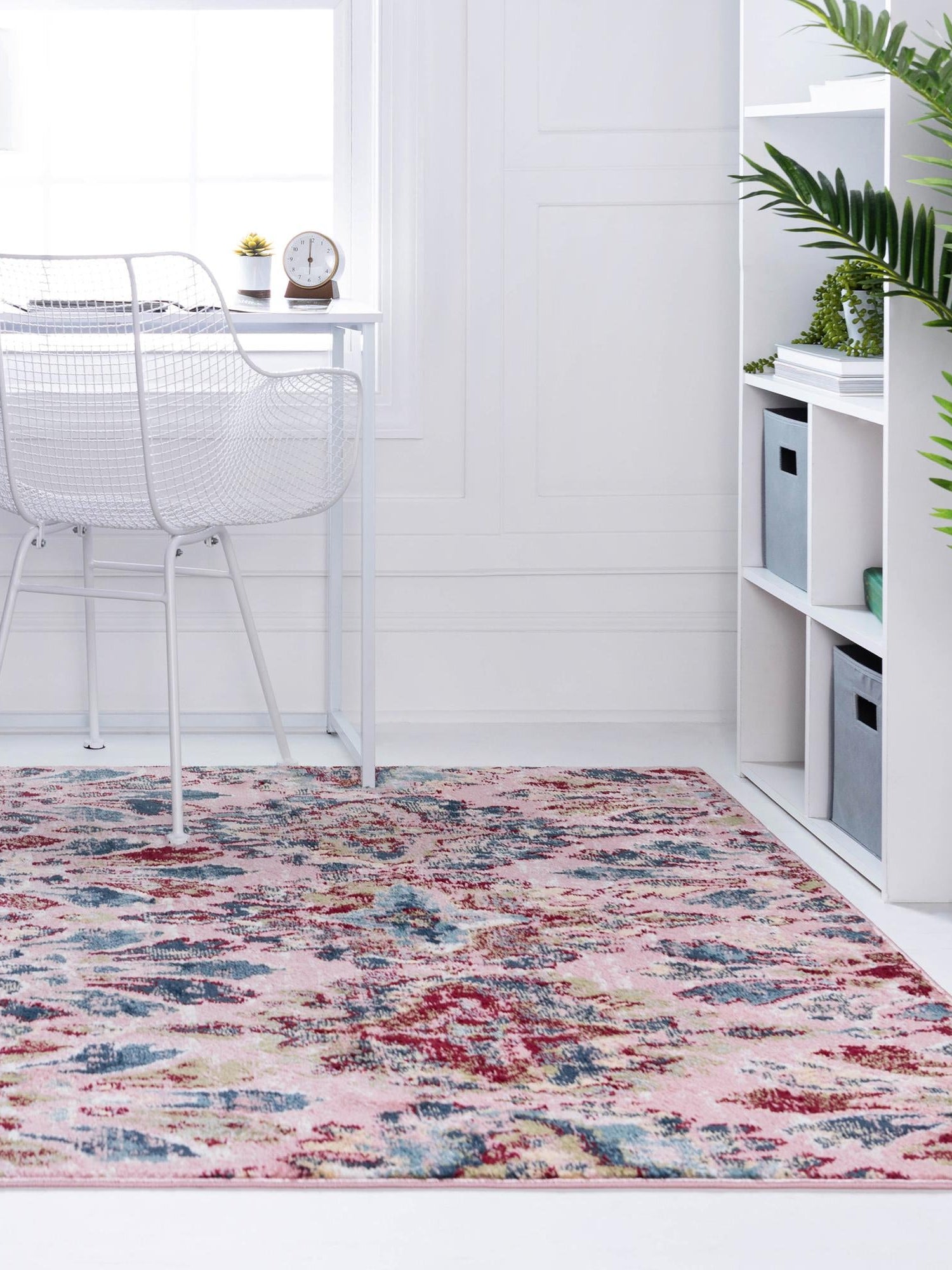 Pink 9' x 12' Sumter Rectangle Area Rug Contemporary Durable Easy Clean Carpet for Bedrooms, Living Areas, Dining, Office, Dorms for Sale at Rug Engine