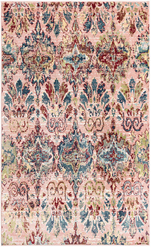 Pink 5' 1 x 8' Sumter Rectangle Area Rug Contemporary Durable Easy Clean Carpet for Bedrooms, Living Areas, Dining, Office, Dorms for Sale at Rug Engine