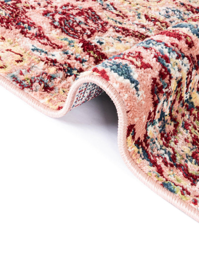 Pink 5' 1 x 5' 1 Sumter Round Area Rug Contemporary Durable Easy Clean Carpet for Bedrooms, Living Areas, Dining, Office, Dorms for Sale at Rug Engine