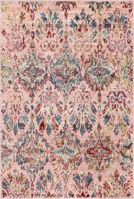 Pink 4' 1 x 6' 1 Sumter Rectangle Area Rug Contemporary Durable Easy Clean Carpet for Bedrooms, Living Areas, Dining, Office, Dorms for Sale at Rug Engine