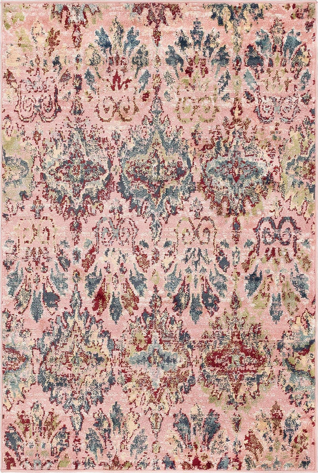 Pink 4' 1 x 6' 1 Sumter Rectangle Area Rug Contemporary Durable Easy Clean Carpet for Bedrooms, Living Areas, Dining, Office, Dorms for Sale at Rug Engine